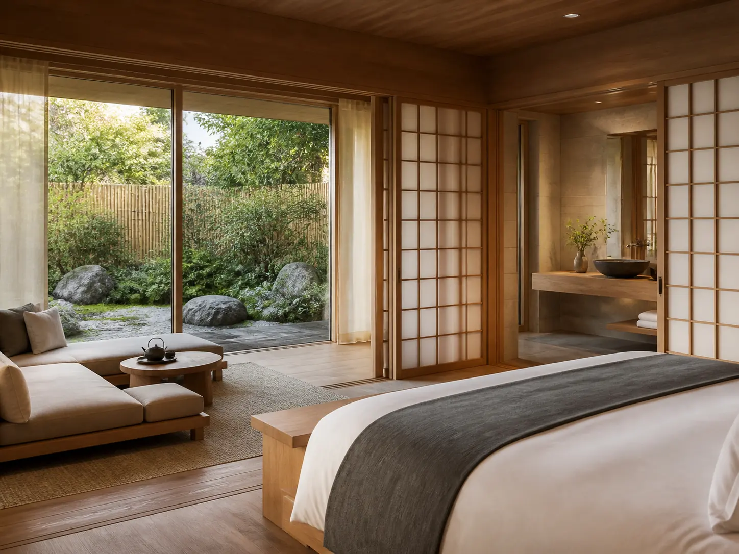 Suite d’hôtel inspirée d’un ryokan, visuel d’ambiance