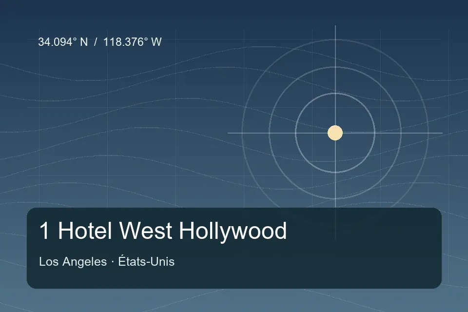 Riferimento geografico illustrato di 1 Hotel West Hollywood a Los Angeles
