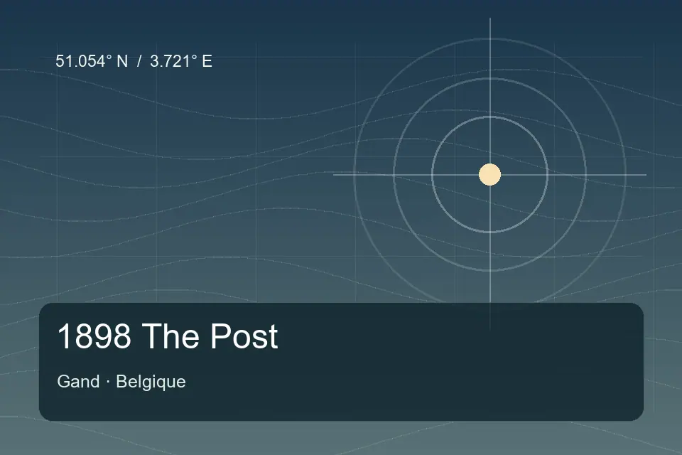 Illustrated geographic marker for 1898 The Post in Gand