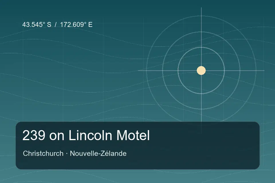 Illustrated geographic marker for 239 on Lincoln Motel in Christchurch