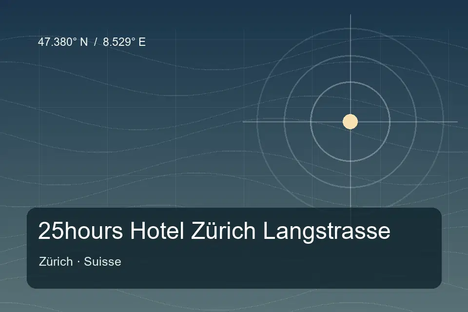 Repère géographique illustré de 25hours Hotel Zürich Langstrasse à Zürich
