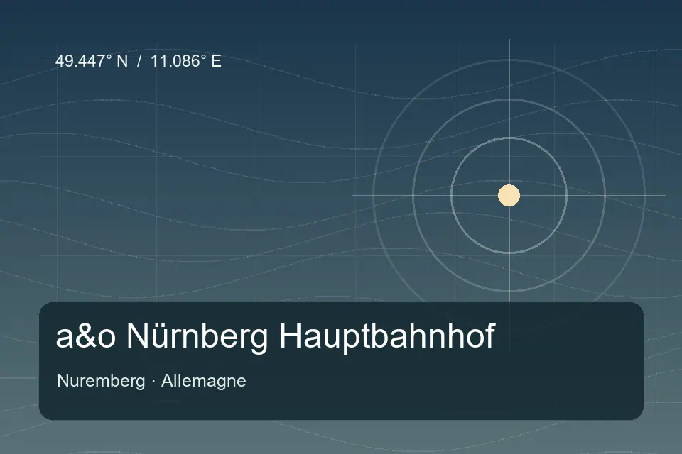 Riferimento geografico illustrato di a&o Nürnberg Hauptbahnhof a Nuremberg