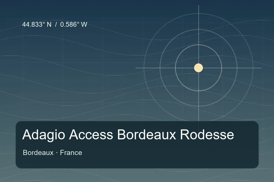 Illustrated geographic marker for Adagio Access Bordeaux Rodesse in Bordeaux