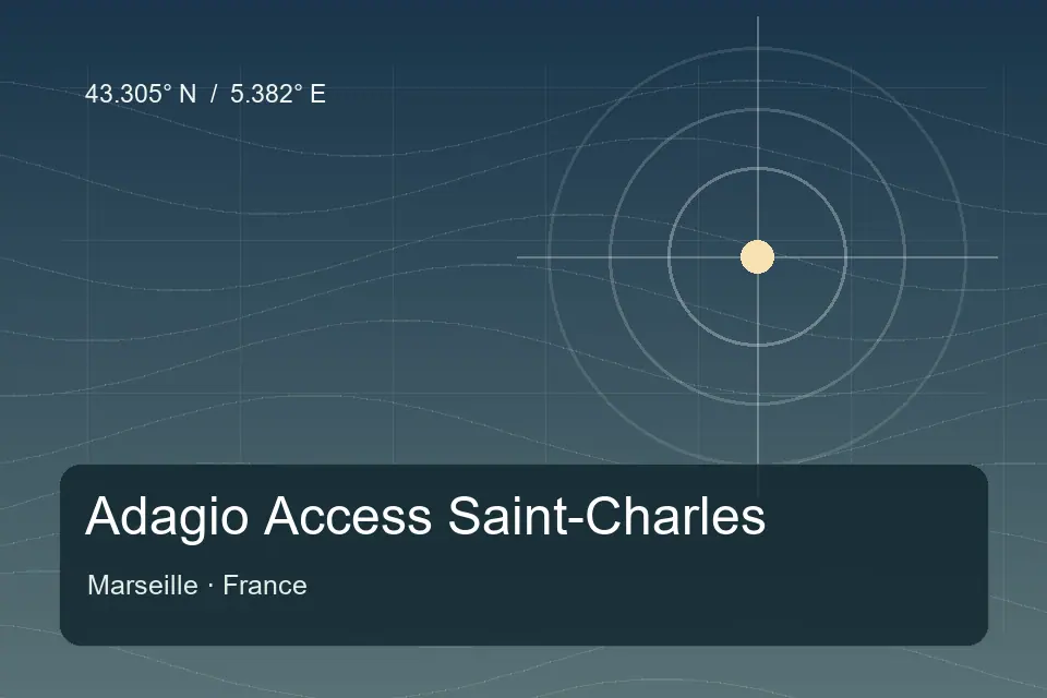 Repère géographique illustré de Adagio Access Saint-Charles à Marseille