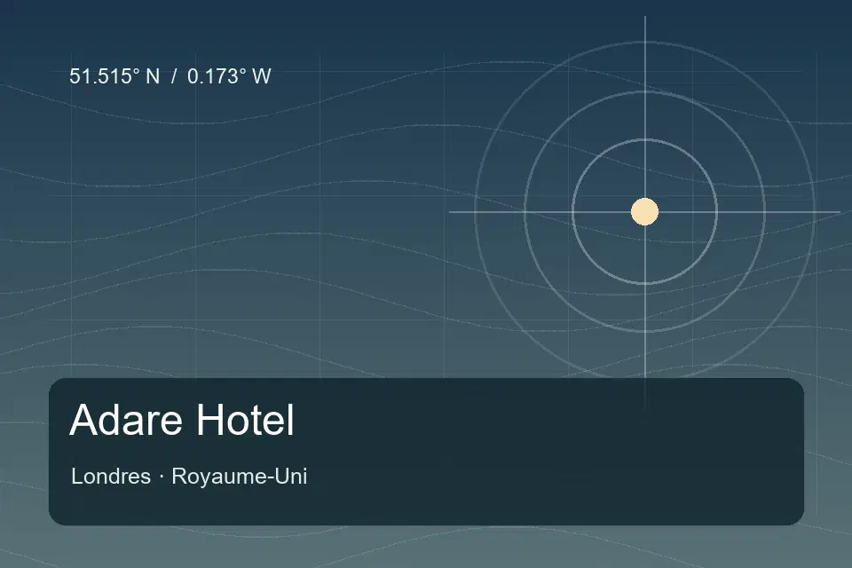 Illustrierter geografischer Orientierungspunkt für Adare Hotel in London