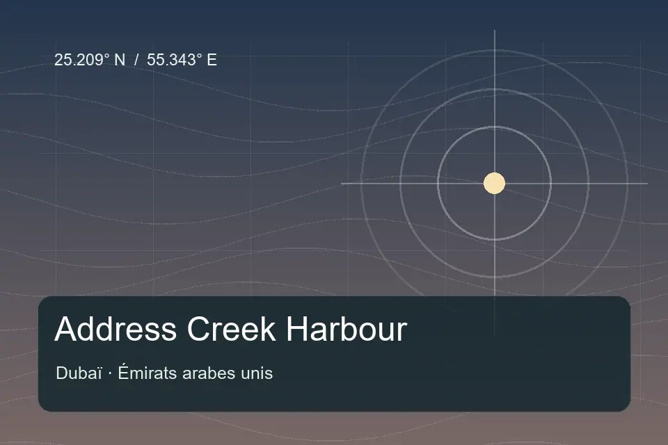 Repère géographique illustré de Address Creek Harbour à Dubaï