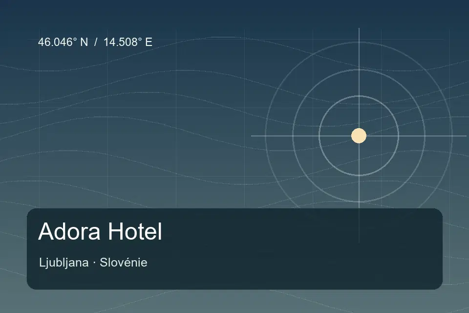 Illustrierter geografischer Orientierungspunkt für Adora Hotel in Ljubljana