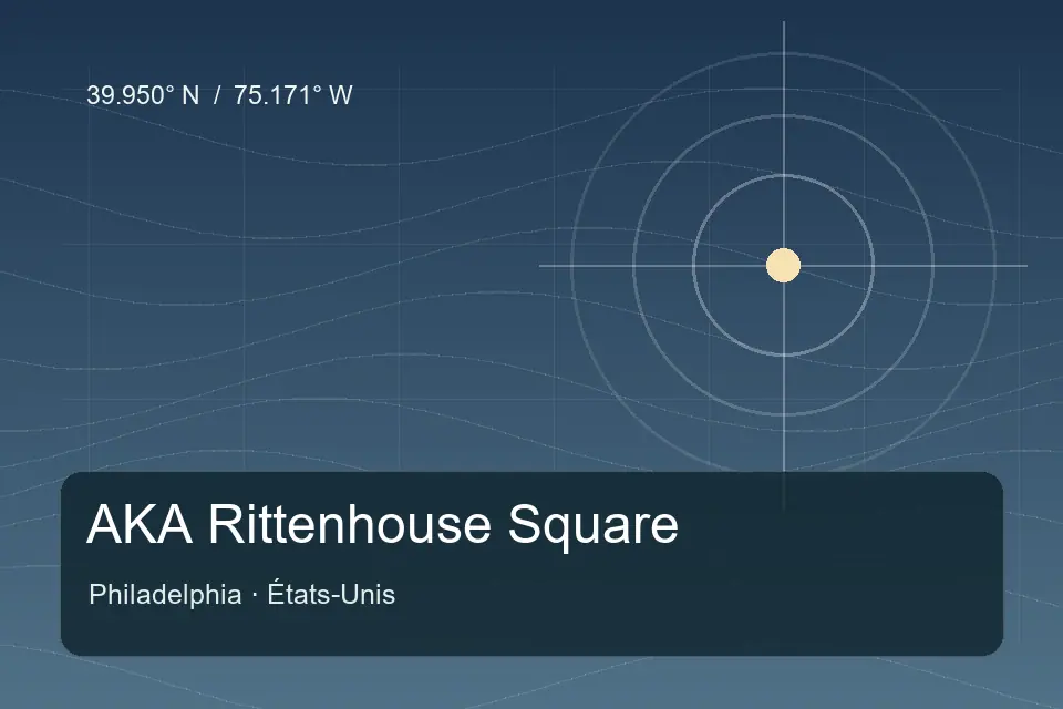 Riferimento geografico illustrato di AKA Rittenhouse Square a Philadelphia