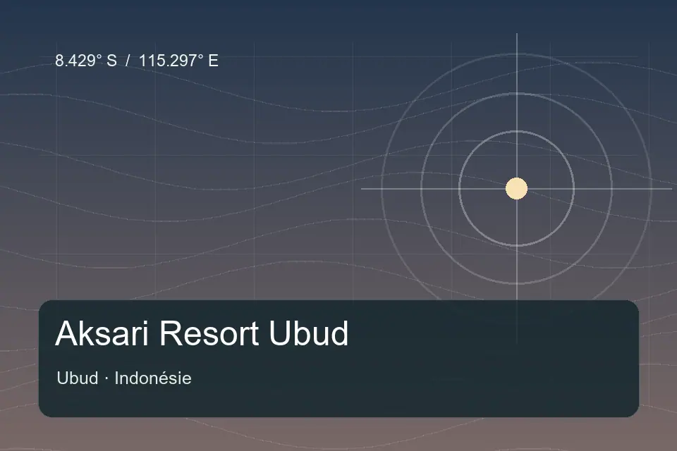 Illustrated geographic marker for Aksari Resort Ubud in Ubud