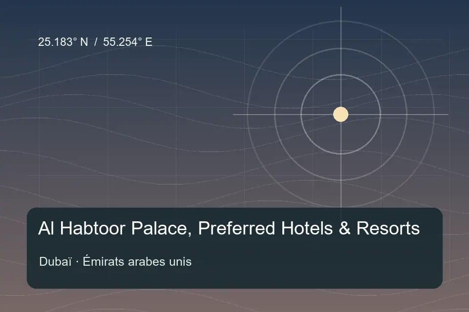 Repère géographique illustré de Al Habtoor Palace, Preferred Hotels & Resorts à Dubaï