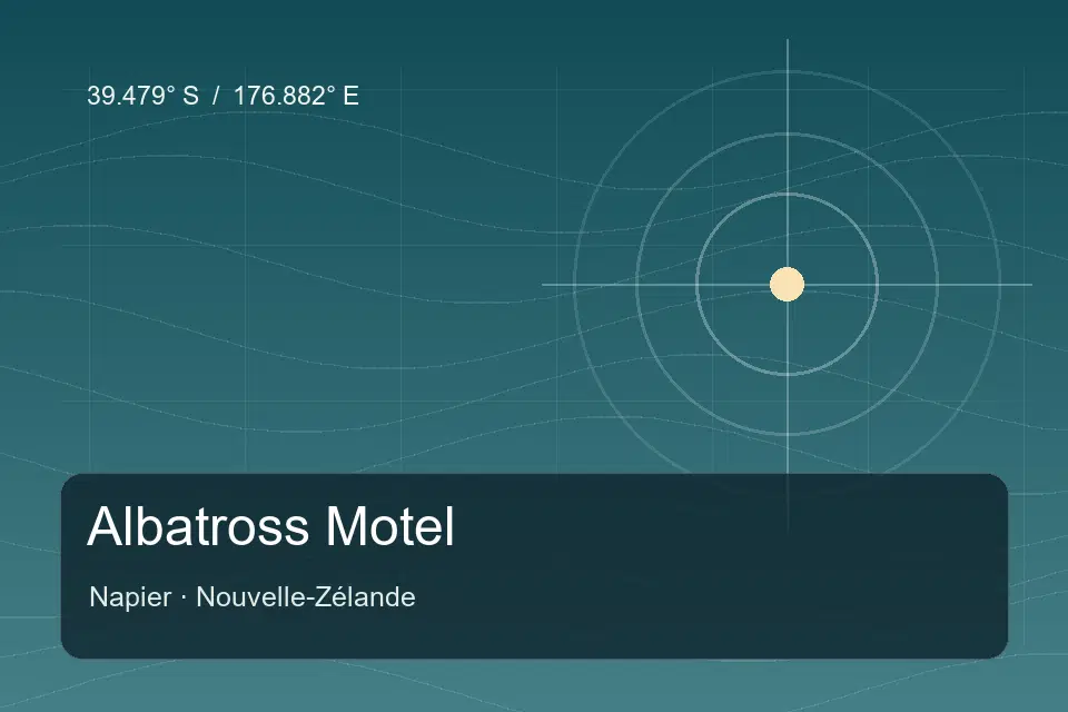 Illustrated geographic marker for Albatross Motel in Napier