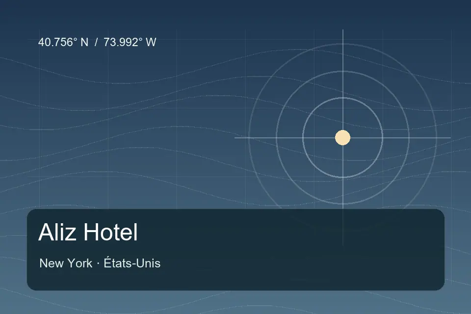 Illustrierter geografischer Orientierungspunkt für Aliz Hotel in New York