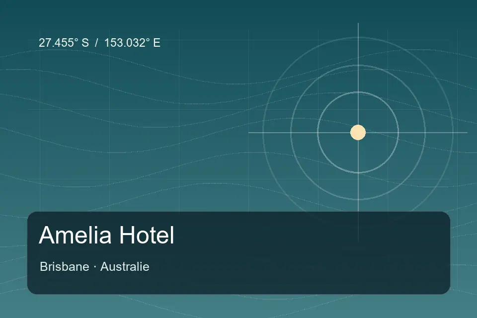 Repère géographique illustré de Amelia Hotel à Brisbane