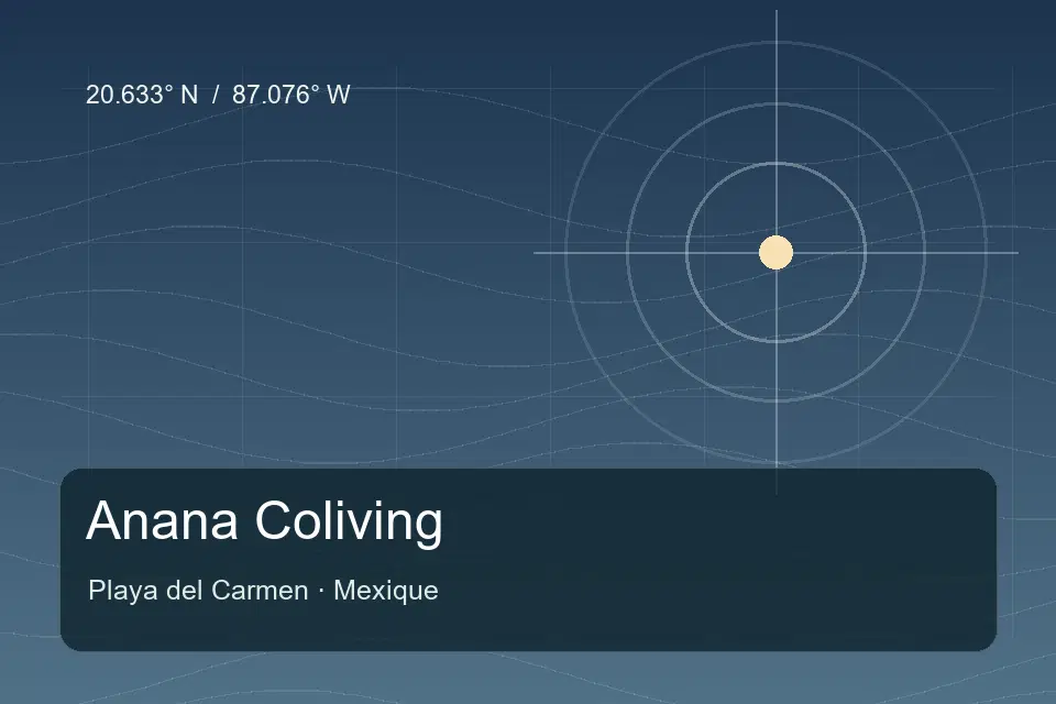 Illustrated geographic marker for Anana Coliving in Playa del Carmen