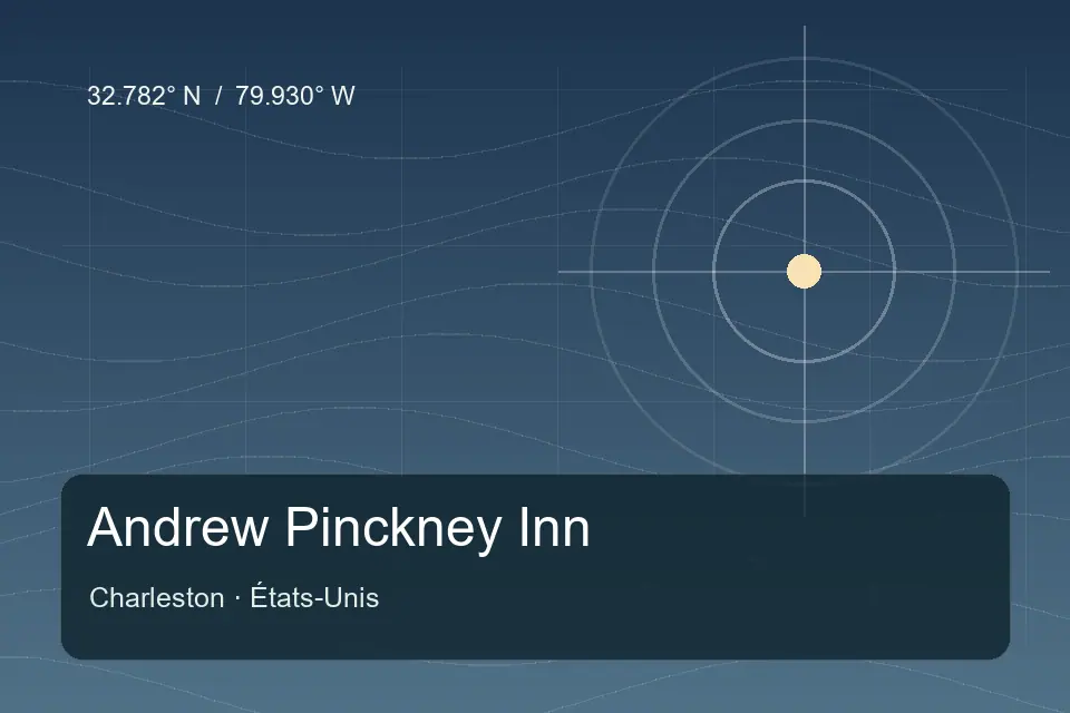 Illustrierter geografischer Orientierungspunkt für Andrew Pinckney Inn in Charleston