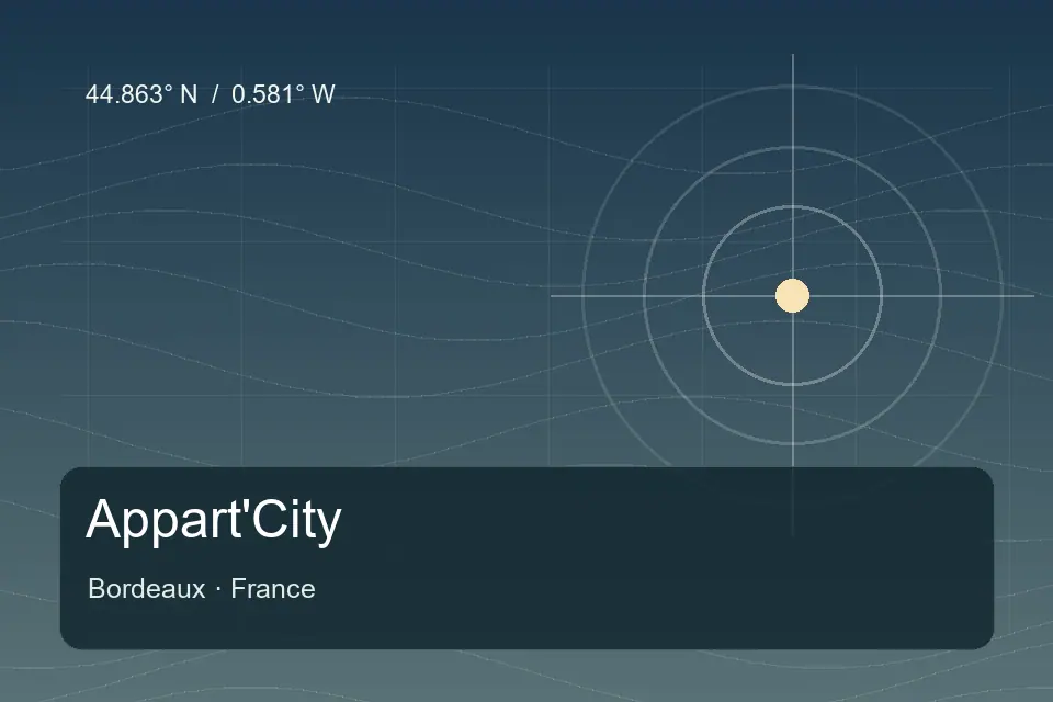 Illustrated geographic marker for Appart'City in Bordeaux