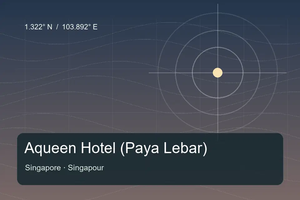 Riferimento geografico illustrato di Aqueen Hotel (Paya Lebar) a Singapore