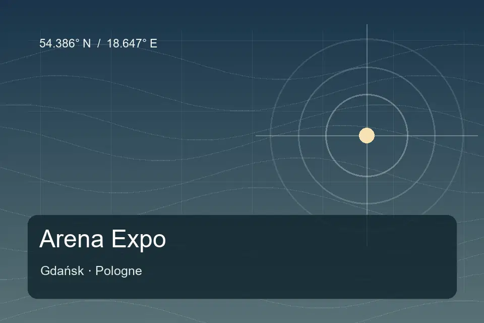 Illustrated geographic marker for Arena Expo in Gdańsk