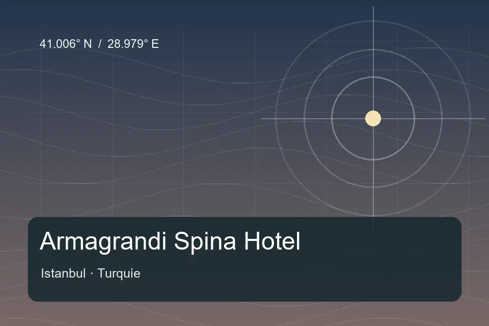 Illustrated geographic marker for Armagrandi Spina Hotel in Istanbul