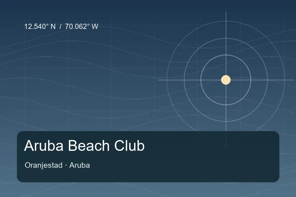 Riferimento geografico illustrato di Aruba Beach Club a Oranjestad