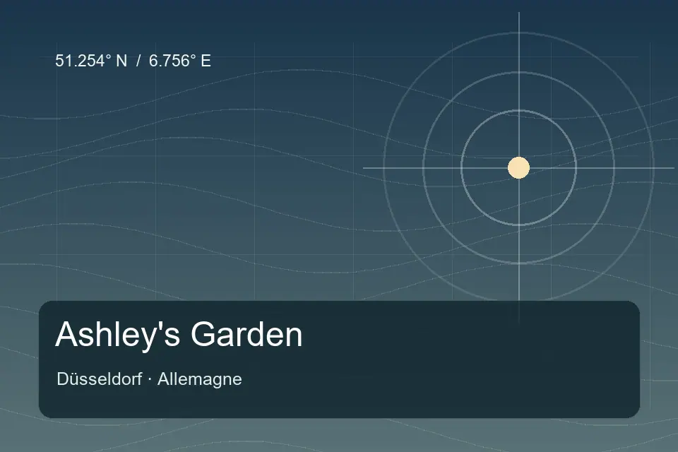 Illustrierter geografischer Orientierungspunkt für Ashley's Garden in Düsseldorf