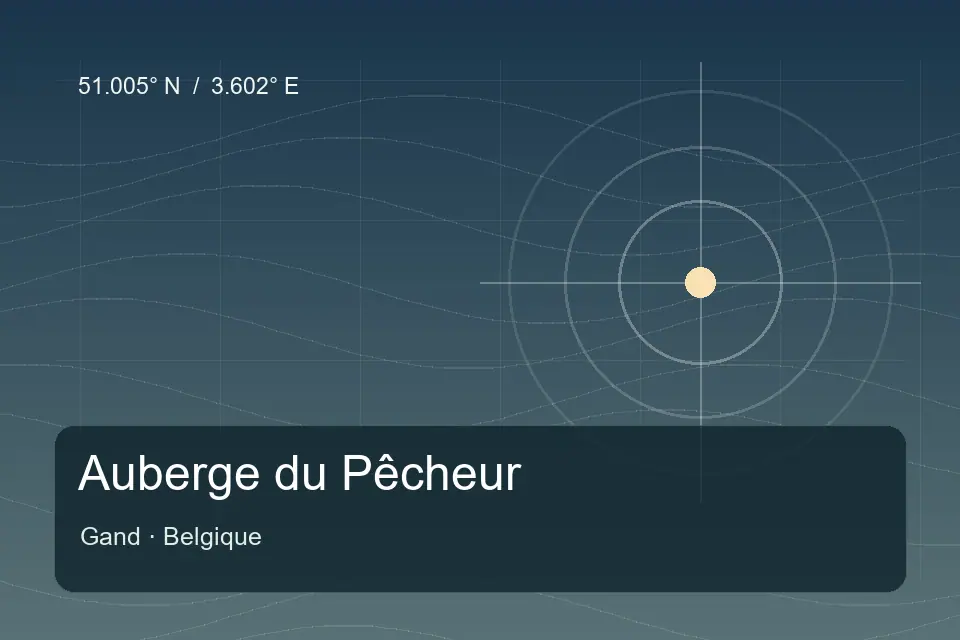 Illustrated geographic marker for Auberge du Pêcheur in Gand