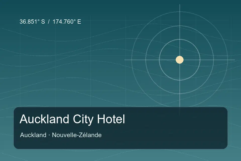 Repère géographique illustré de Auckland City Hotel à Auckland