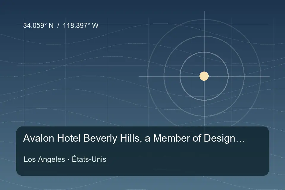 Riferimento geografico illustrato di Avalon Hotel Beverly Hills, a Member of Design Hotels a Los Angeles
