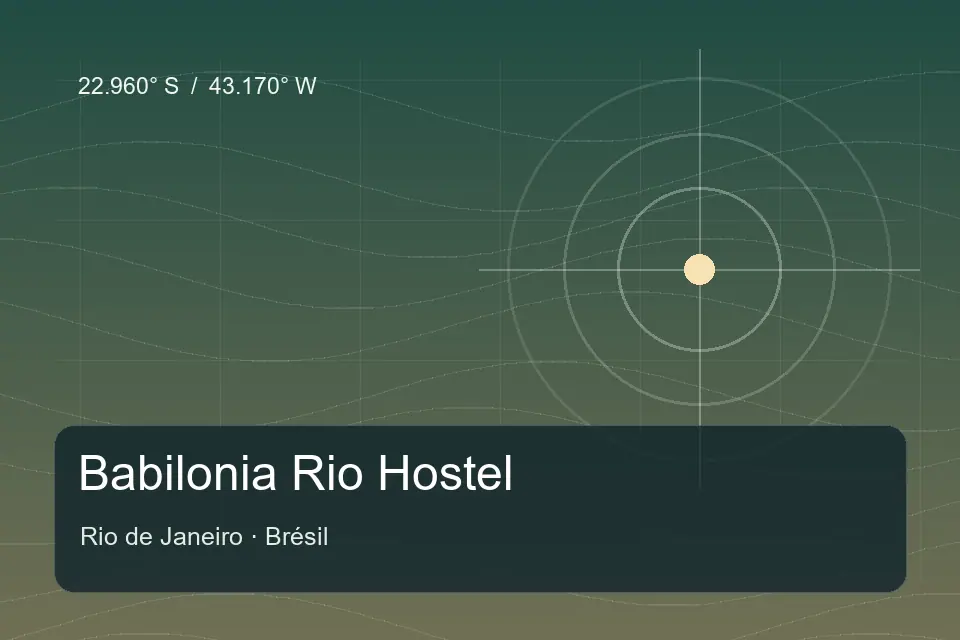 Referência geográfica ilustrada de Babilonia Rio Hostel em Rio de Janeiro