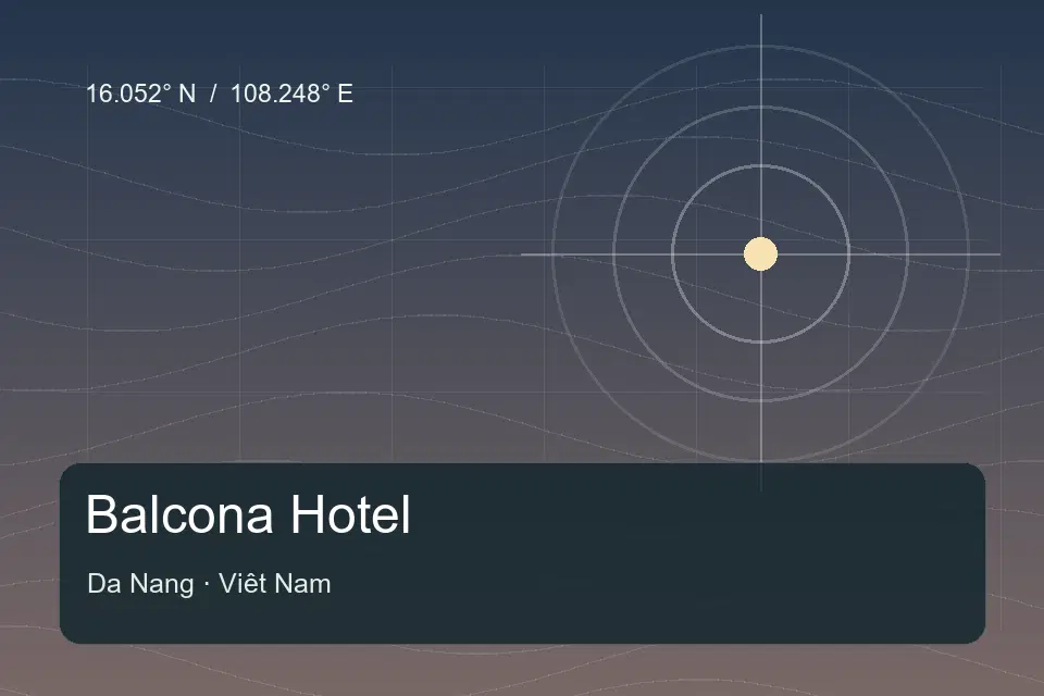 Illustrated geographic marker for Balcona Hotel in Da Nang