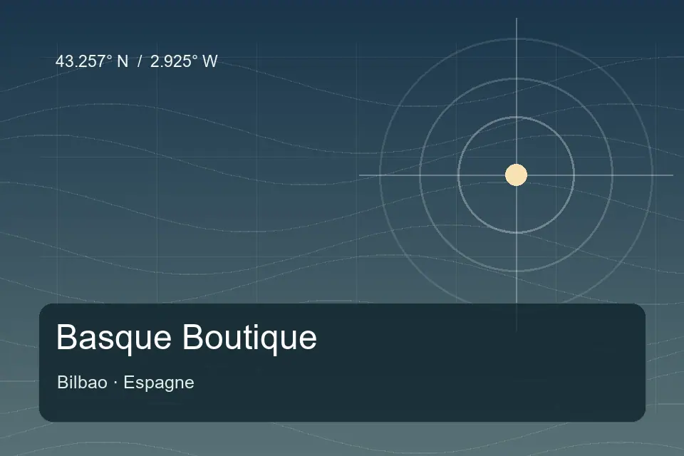 Illustrated geographic marker for Basque Boutique in Bilbao