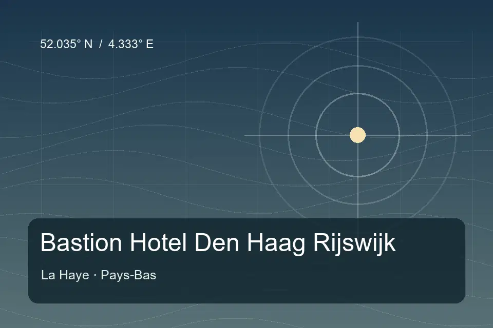 Repère géographique illustré de Bastion Hotel Den Haag Rijswijk à La Haye