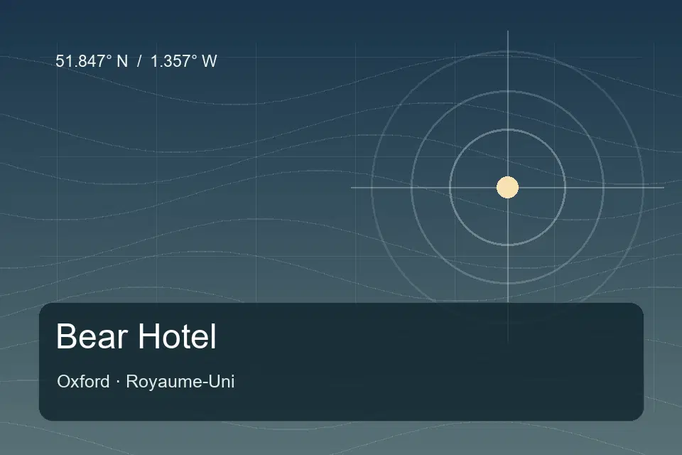 Riferimento geografico illustrato di Bear Hotel a Oxford