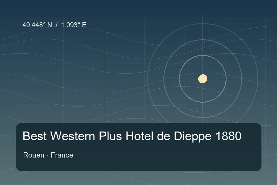 Referencia geográfica ilustrada de Best Western Plus Hotel de Dieppe 1880 en Rouen
