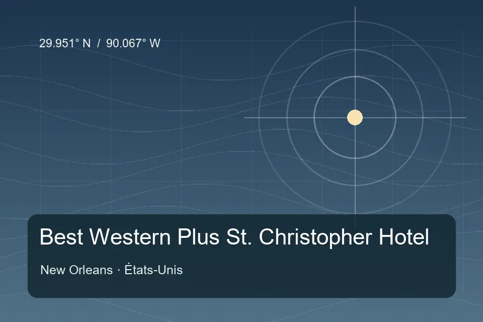 Illustrated geographic marker for Best Western Plus St. Christopher Hotel in New Orleans