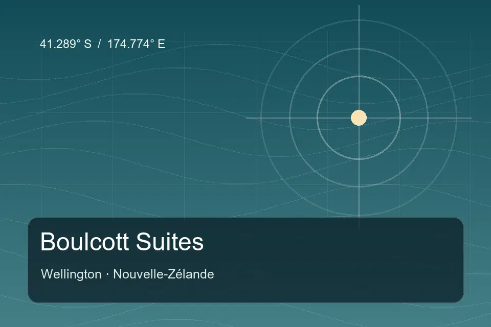 Referencia geográfica ilustrada de Boulcott Suites en Wellington