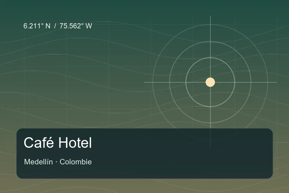Illustrierter geografischer Orientierungspunkt für Café Hotel in Medellín