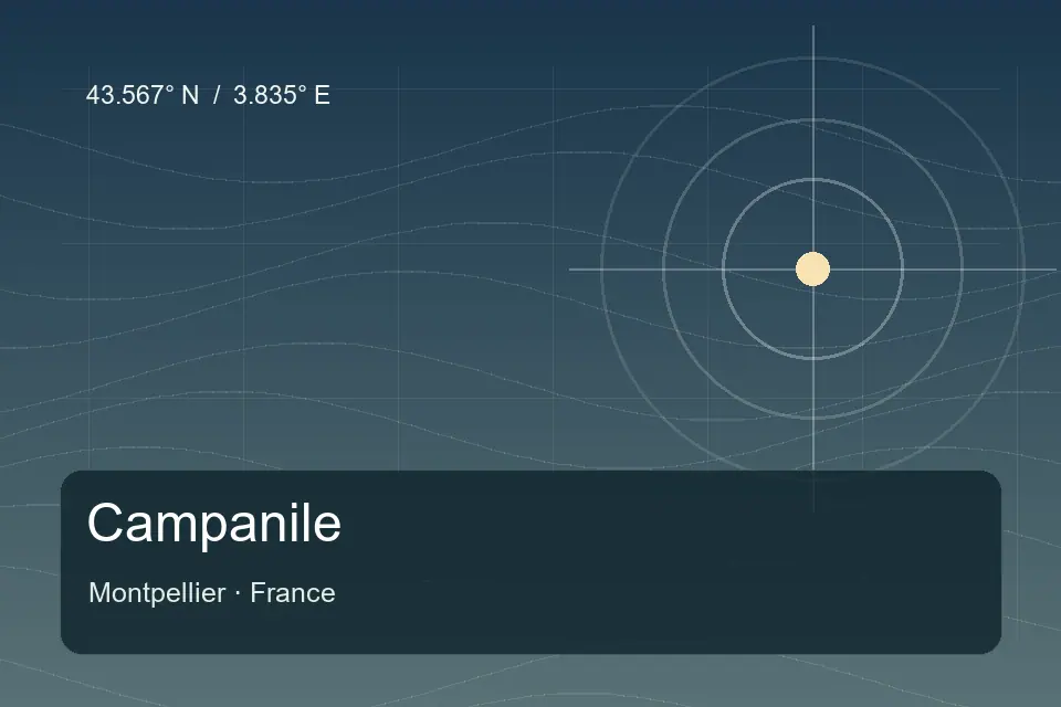 Repère géographique illustré de Campanile à Montpellier