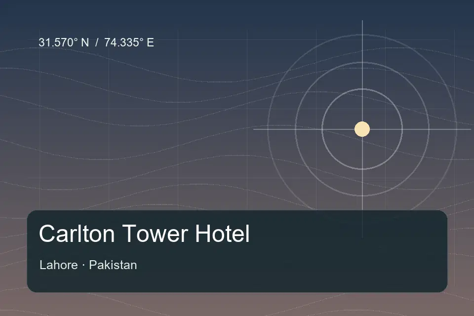 Referencia geográfica ilustrada de Carlton Tower Hotel en Lahore