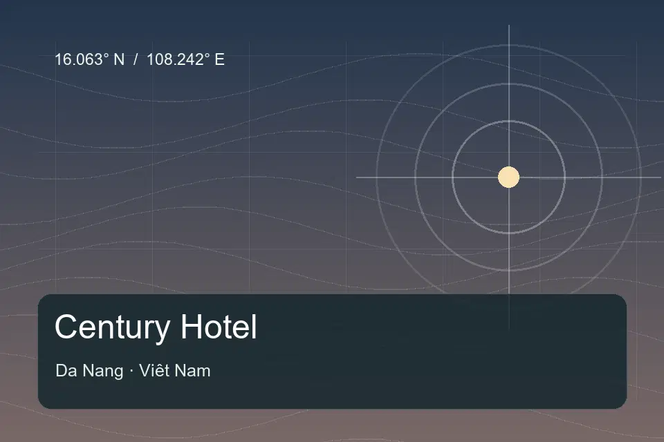 Illustrated geographic marker for Century Hotel in Da Nang