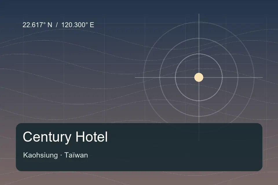 Riferimento geografico illustrato di Century Hotel a Kaohsiung