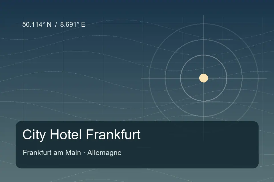 Referencia geográfica ilustrada de City Hotel Frankfurt en Frankfurt am Main