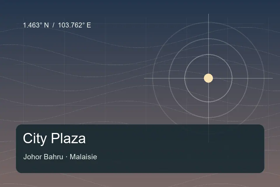 Referência geográfica ilustrada de City Plaza em Johor Bahru