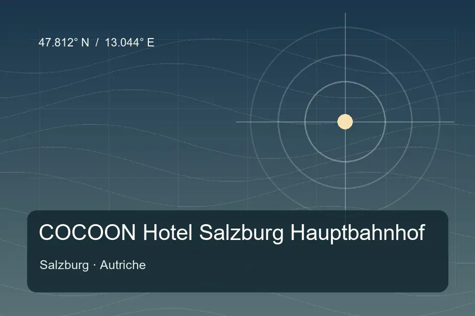Illustrated geographic marker for COCOON Hotel Salzburg Hauptbahnhof in Salzburg