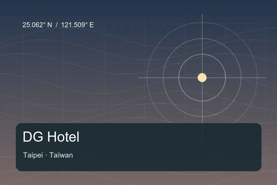 Riferimento geografico illustrato di DG Hotel a Taipei