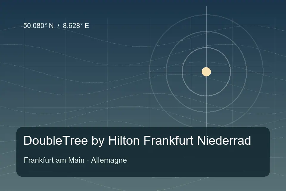 Riferimento geografico illustrato di DoubleTree by Hilton Frankfurt Niederrad a Frankfurt am Main