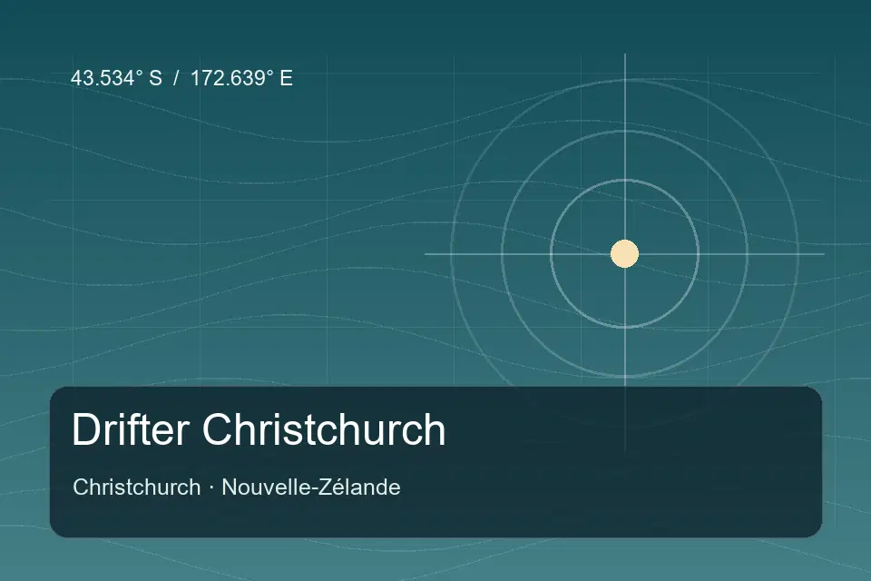Illustrated geographic marker for Drifter Christchurch in Christchurch