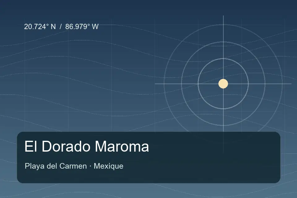 Illustrated geographic marker for El Dorado Maroma in Playa del Carmen