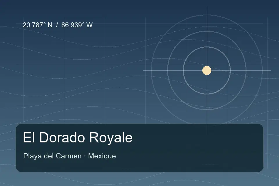 Illustrated geographic marker for El Dorado Royale in Playa del Carmen