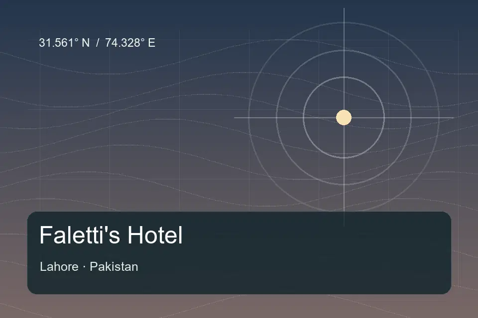 Referencia geográfica ilustrada de Faletti's Hotel en Lahore